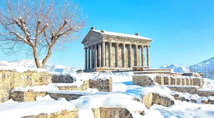 Garni Temple in winter – Armenia Tour Packages from UAE