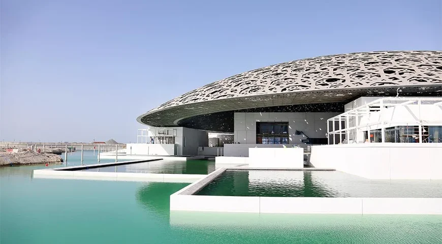 Visitors enjoying the Louvre Abu Dhabi Museum