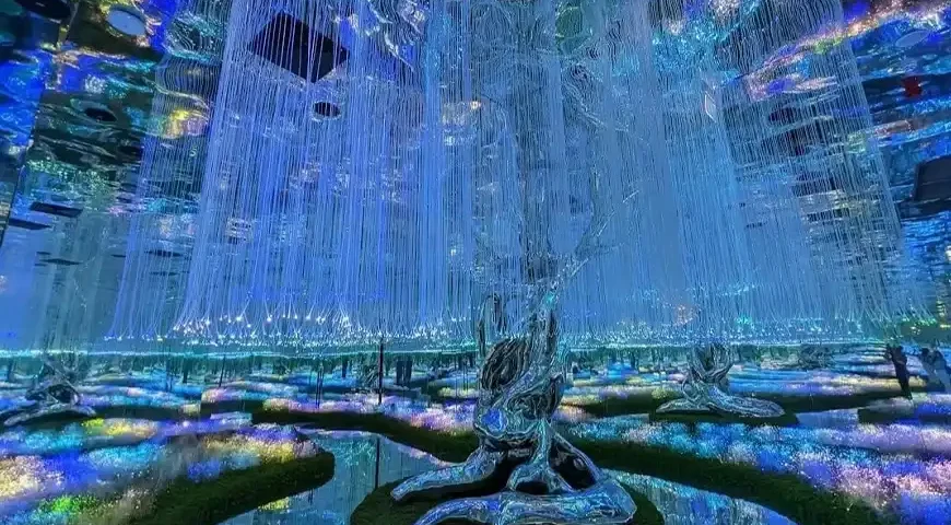 Aya Universe Dubai ticket price displayed on an illuminated board.