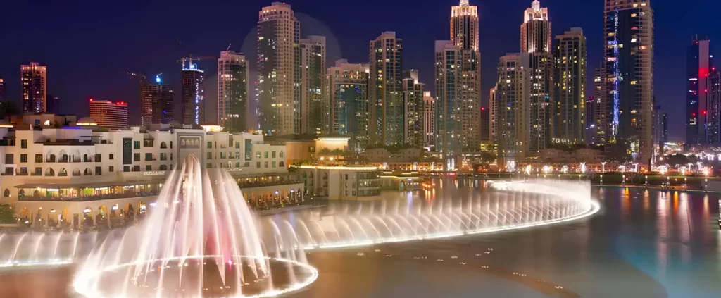 Dubai Mall Fountain Show: Iconic Entertainment The Dubai Fountain performance is free inside the Dubai Mall, a shoppi