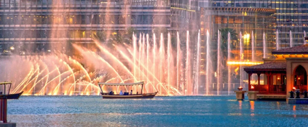 Dubai Fountain Show - Dancing Waters and Romancene