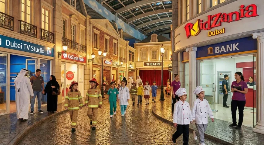 Children enjoying educational role-play activities at KidZania Dubai Mall