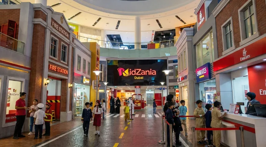 KidZania Dubai Mall indoor city with kids role-playing real-world professions